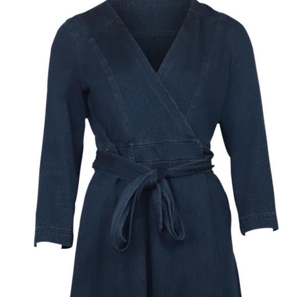 Diane Von Furstenberg DVF Christa Denim Wrap Dress - Picture 1 of 8
